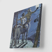 Horloge Carrée Centaures (litho de couleur) (Angle)