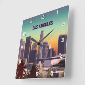 Horloge Carrée Centre-ville de Los Angeles, CA (Angle)