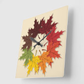 Horloge Carrée Cercle feuille (Angle)