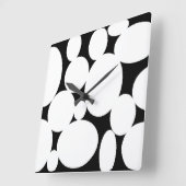 HORLOGE CARRÉE CERCLES BLANCS (Angle)