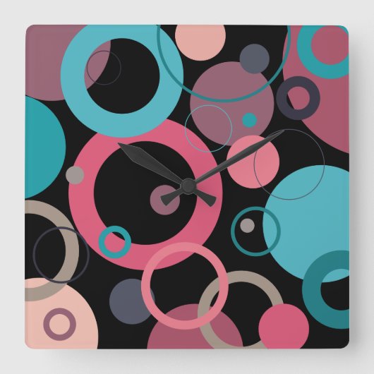 Horloge Carrée Cercles de l'horizon (Recto)