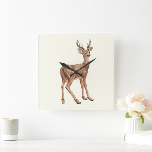 Horloge Carrée Cerf (Maison)