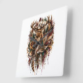 Horloge Carrée Cerf Boho, Rêvant de Cerf (Angle)