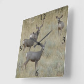 Horloge Carrée Cerf mulet D18 (Angle)