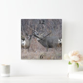 Horloge Carrée Cerf mulet D29 (Maison)