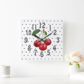 Horloge Carrée Cerises (Maison)