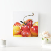 Horloge Carrée Cerises mûres (Maison)