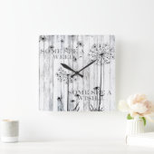 Horloge Carrée Certains voient une mauvaise herbe (Maison)