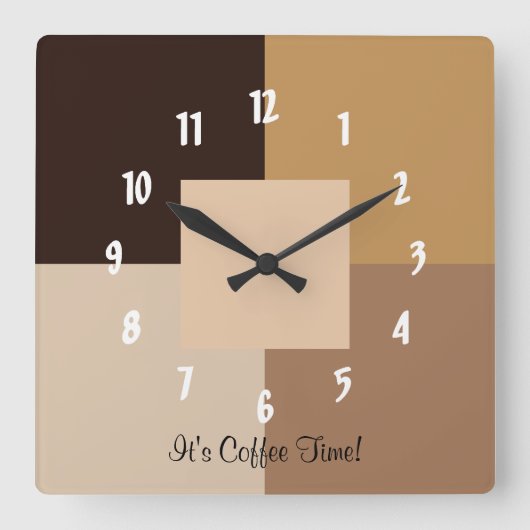 Horloge Carrée C'est le Coffee Time ! (Recto)
