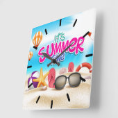 Horloge Carrée C'est l'été (Angle)