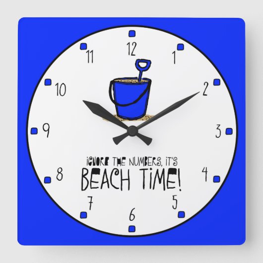 Horloge Carrée C'est l'heure de la plage ! (Recto)