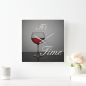 Horloge Carrée C'est l'heure du vin (Maison)