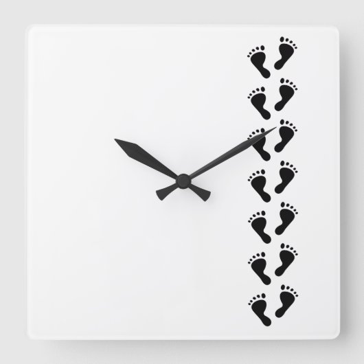 Horloge Carrée C'est un bébé - Pieds bébé (Recto)