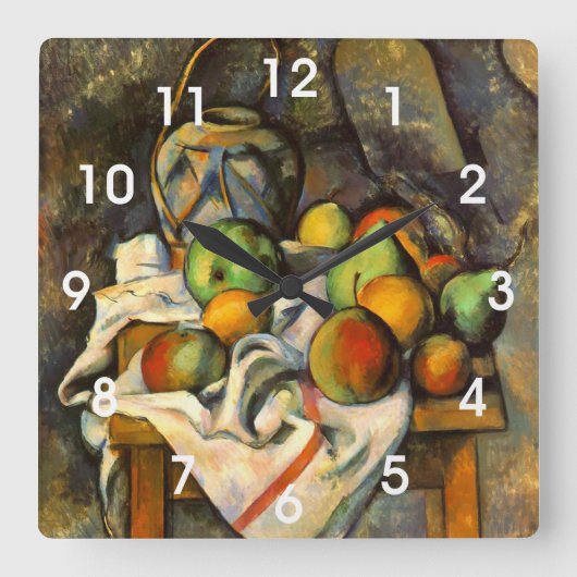 Horloge Carrée Cezanne Vase Paille Art Vintage (Recto)