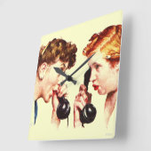 Horloge Carrée Chaîne de bavardage (Angle)