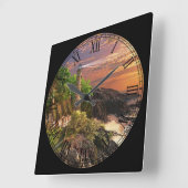 Horloge Carrée Chalet d'été et phare Art (Angle)