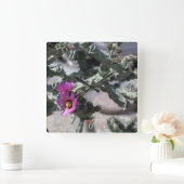 Horloge Carrée Challa Cactus en fleurs (Maison)