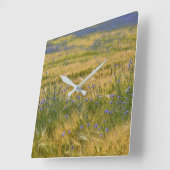 Horloge Carrée Champ de Bleuet       (Angle)