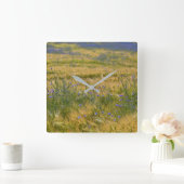 Horloge Carrée Champ de Bleuet       (Maison)