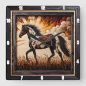 Horloge Carrée Champ de peinture : Conception personnalisée du tr (Recto)