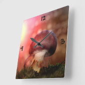 Horloge Carrée Champignon (Angle)