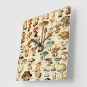 Horloge Carrée Champignons et champignons vintages (Angle)