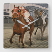 Horloge Carrée Champion Thoroughbred Race Cheval gagne (Recto)