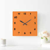 Horloge Carrée Changeable Numbered Orange Clock (Maison)
