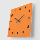 Horloge Carrée Changeable Numbered Orange Clock (Angle)