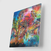 HORLOGE CARRÉE CHANSON DE ROLAND/ COMBAT DES CHEVALIERS EN TOURNO (Angle)