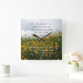 Horloge Carrée Chanson de Salomon 2:10-12, Verse de la Bible, Fle (Maison)