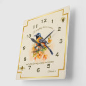 Horloge Carrée Chanson Oiseau Oriole Ecclesiastes 3 (Angle)