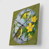 Horloge Carrée Chanson Oiseaux Jouer dans l'arbre Art Art romain  (Angle)