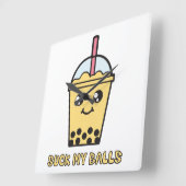 Horloge Carrée Chanter Mes Boules (Thé Boule) (Angle)