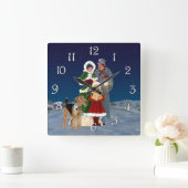 Horloge Carrée Chants de Noël (Maison)