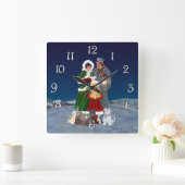 Horloge Carrée Chants de Noël (Maison)