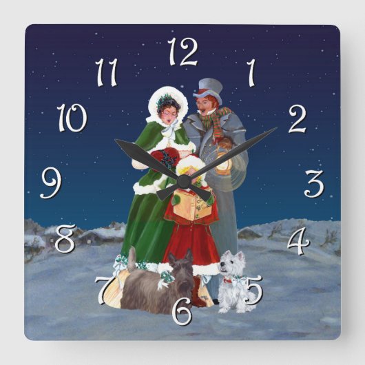 Horloge Carrée Chants de Noël (Recto)