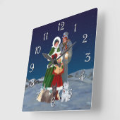 Horloge Carrée Chants de Noël (Angle)