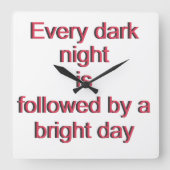 Horloge Carrée Chaque nuit sombre (Recto)