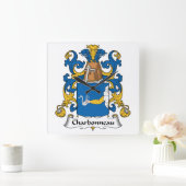 Horloge Carrée Charbonneau Family Crest (Maison)
