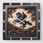 Horloge Carrée Chargeur de cavalerie napoléonienne (Recto)