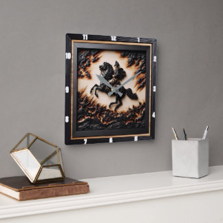 Horloge Carrée Chargeur de cavalerie napoléonienne