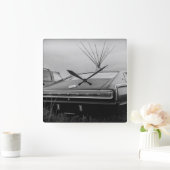 Horloge Carrée Chargeur de Dodge 1966 (B/W) (Maison)