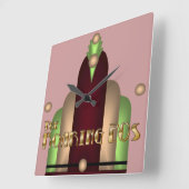 Horloge Carrée Charleston (Angle)