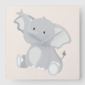 Horloge Carrée Charme d'éléphant (Recto)