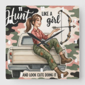 Horloge Carrée Chasse Comme Une Fille Bow (Recto)