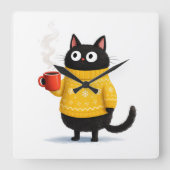 Horloge Carrée chat (Recto)