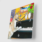 Horloge Carrée Chat 506 (Angle)