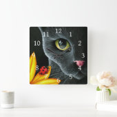 Horloge Carrée Chat 510 (Maison)