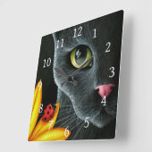 Horloge Carrée Chat 510 (Angle)
